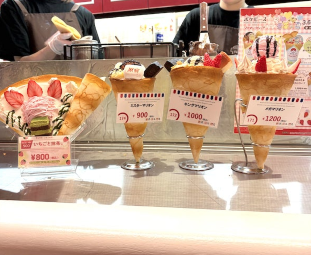 Marion Crepes shop on Takeshita Street in Harajuku Tokyo